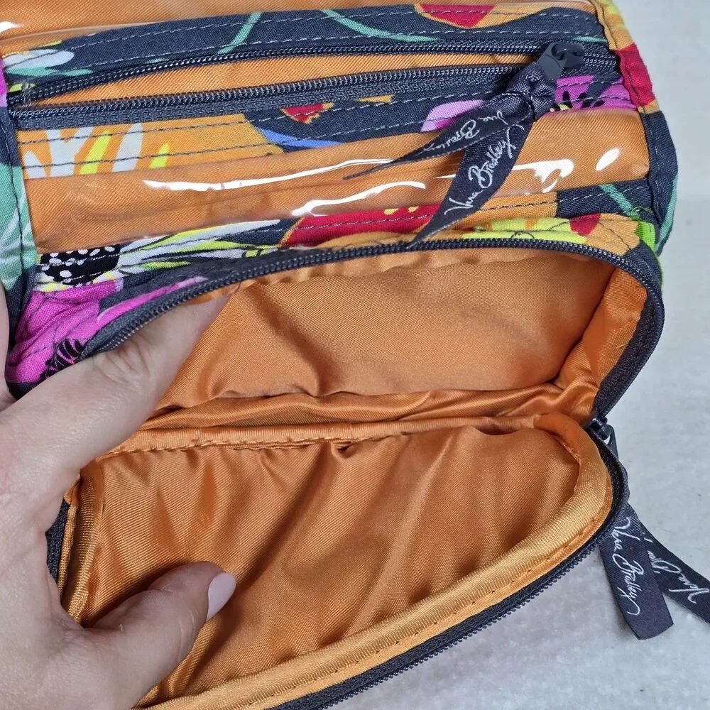 Vera Bradley Makeup Folio Organizer/Travel Case Jazzy Bloom Bifold